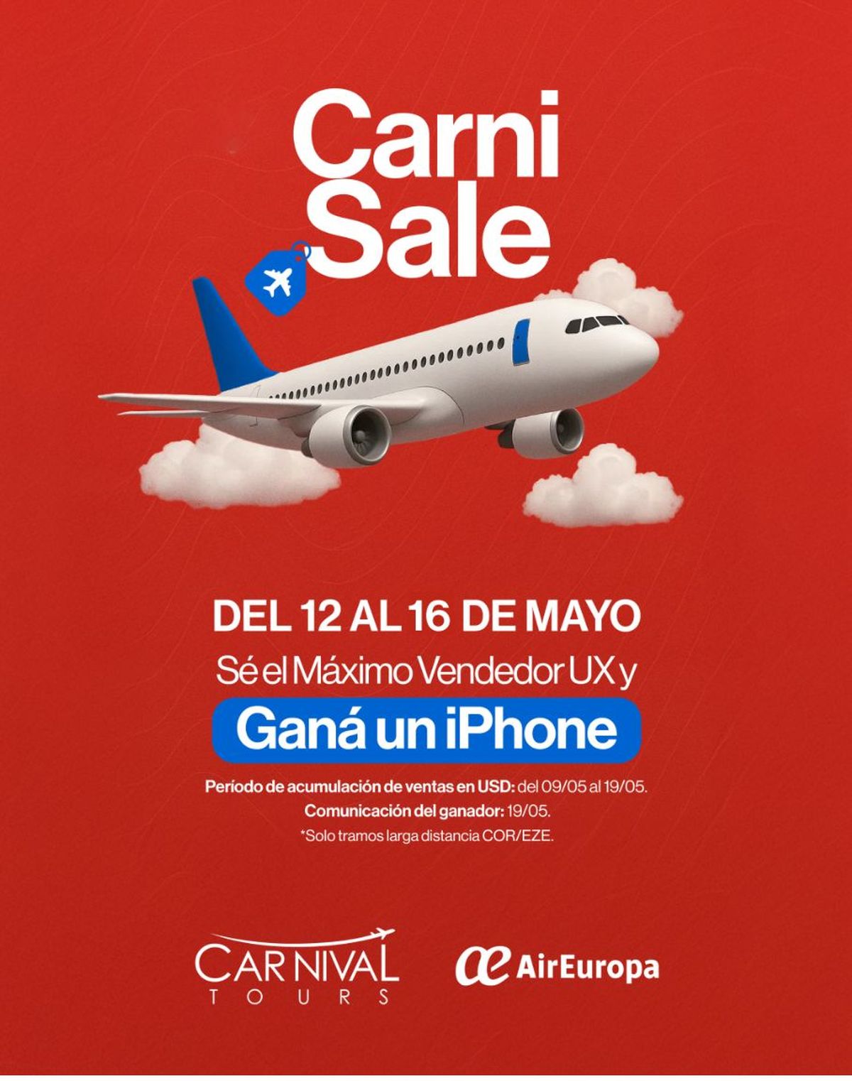 Carnival Tours: el Carni Sale se extenderá del 12 al 16 de mayo.