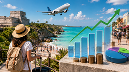 La llegada de turistas internacionales hacia México ha tenido un desempeño positivo pero el gasto medio por turista disminuyó -6.6% durante el primer trimestre del año.