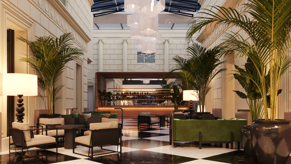 El lobby de Casa Lucia, sello de distinción de Único Hotels en Buenos Aires. 