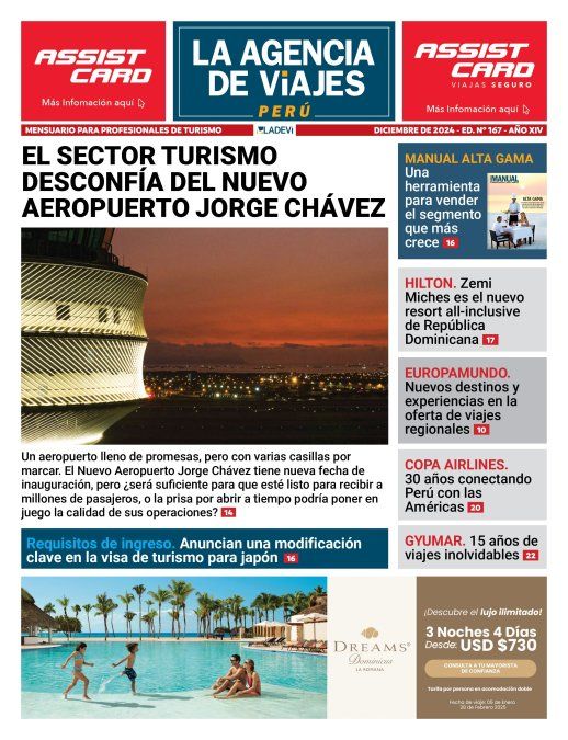 Portada de la Revista La Agencia de Viajes Perú de diciembre 2024.
