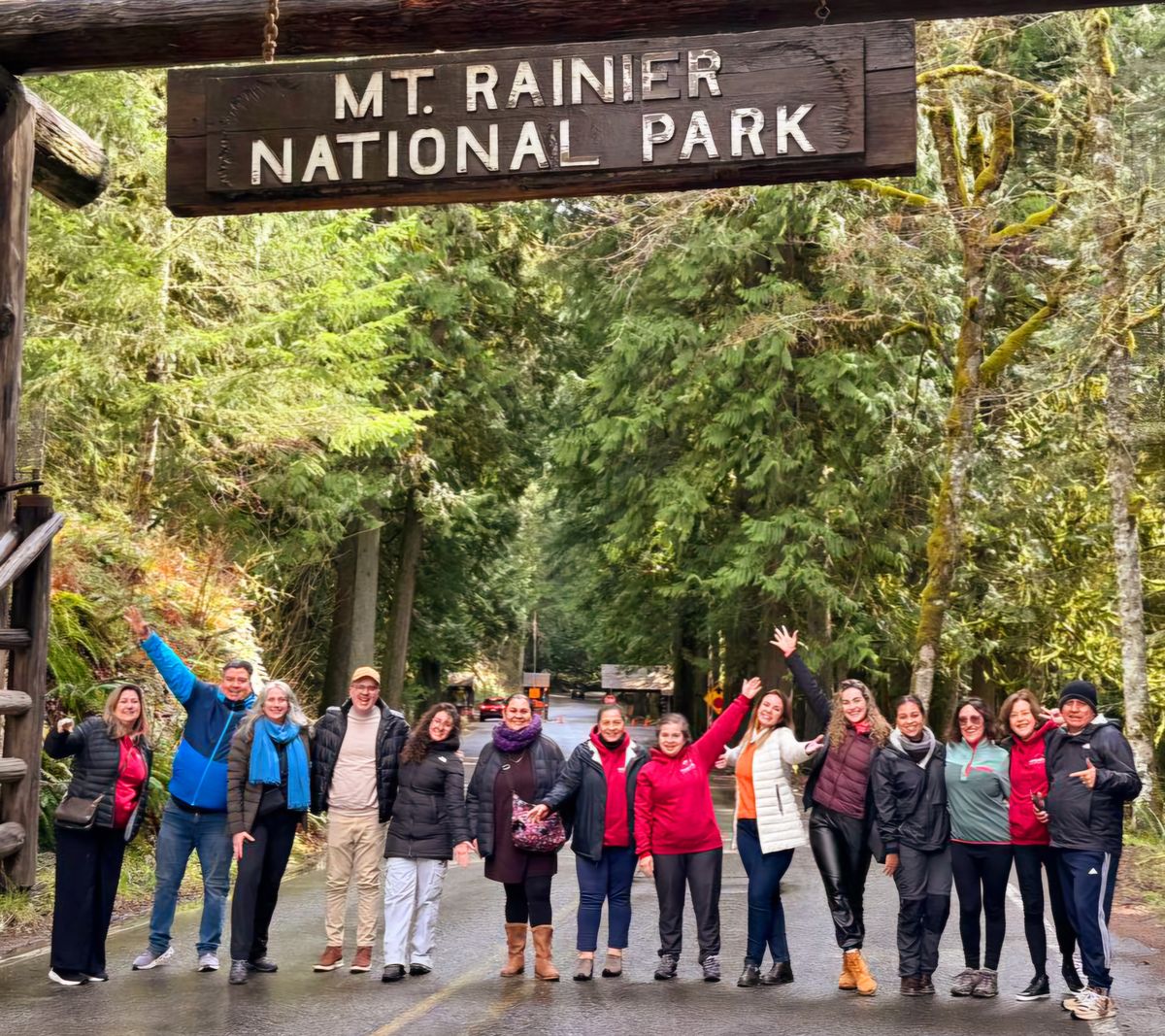 La entrada al Parque Nacional Mount Rainier. La entrada al Parque Nacional Mount Rainier.