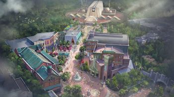 Boceto de Monstropolis, la nueva tierra que llegará a Disneys Hollywood Studios.&nbsp;