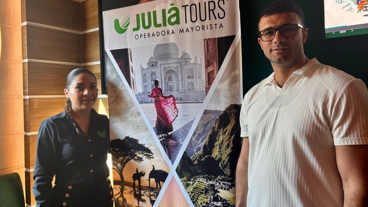 Damaris Olmedo, ejecutiva comercial de Juliá Tours, y Zahir Nabataliyev, CEO de Siso Travel Group.