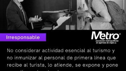 En una declaración pública, Metro denunció la insensatez e indiferencia de la administración federal hacia el turismo y le exigió actuar con responsabilidad.