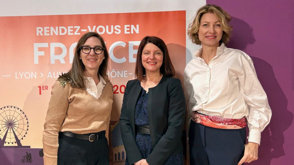 Mélanie Belin, directora de Atout France en México; Rose-Marie Abel, CEO de Atout France; y Caroline Putnoki, directora de Atout France en Sudamérica.