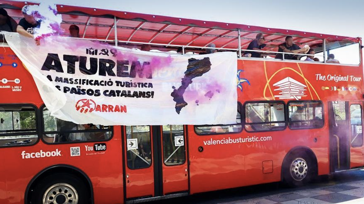 Una de las protestas relacionadas con la turismofobia que se empieza a registrar en la Comunidad Valenciana.