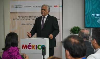 El titular de Sectur, Miguel Torruco Marqués, inició en Houston, Texas, la gira de trabajo con los Programas “Operación Toca Puertas” y “Reencuentro con mis Raíces”.