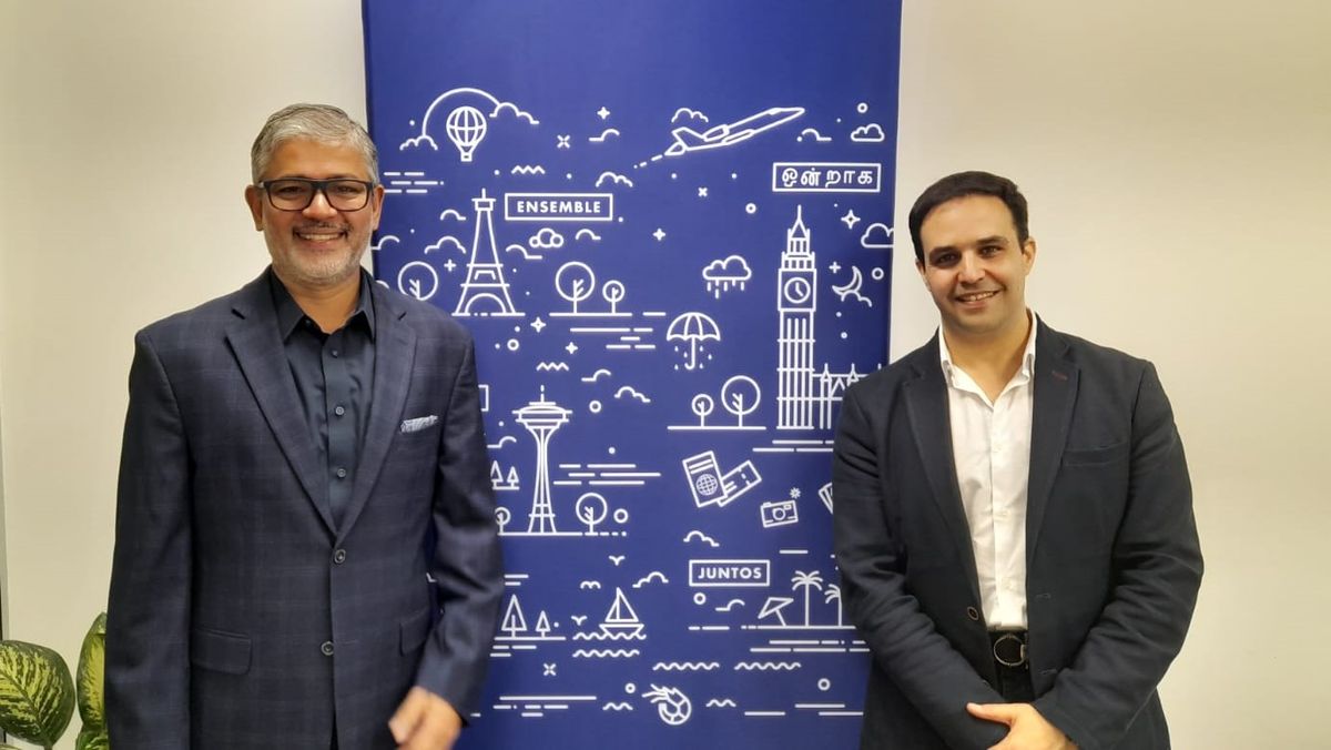 Los ejecutivos de Expedia visitaron a los equipos de la compañía en América Latina y transmitieron novedades: Hari Nair y Salim Arkuch.