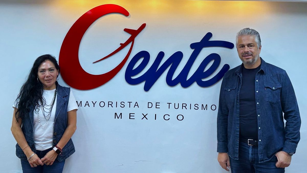 Elsa Hernández, directora de Gente Mayorista de Turismo México y Maximiliano Cristiano, director general de Gente Mayorista de Turismo.