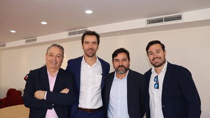 José Felix Cano, director de Ventas de VerdeSicilia; Alejandro García, gerente general de Viajes Celtour; Angel Villalba, director comercial y Victor Piedrabuena de EuroWelcome.