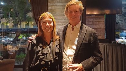 Florencia Scardaccione, gerente Comercial de Latam Airlines, y Pablo Rodríguez, representante de la Autoridad de Turismo de Aruba en Argentina (ATA).