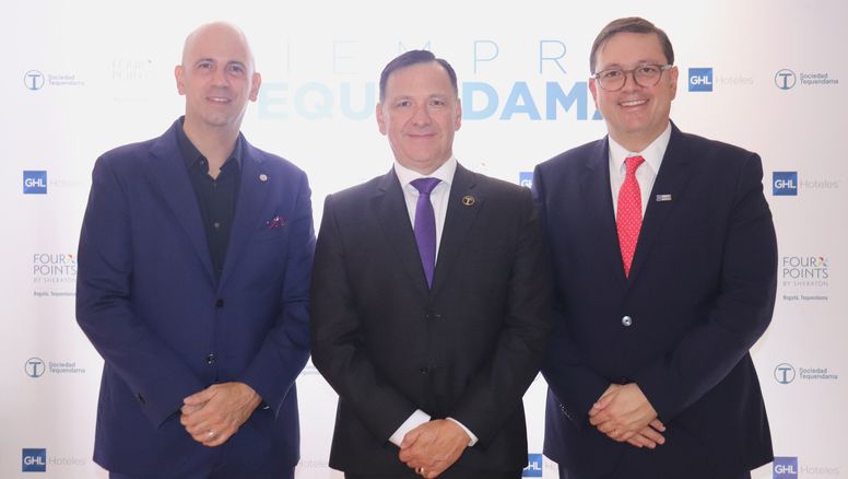 Representante de Marriott, Jorge Iván Gómez Bejarano, presidente de la Sociedad Hotelera Tequendama, Andrés Fajardo, presidente de GHL Hoteles.