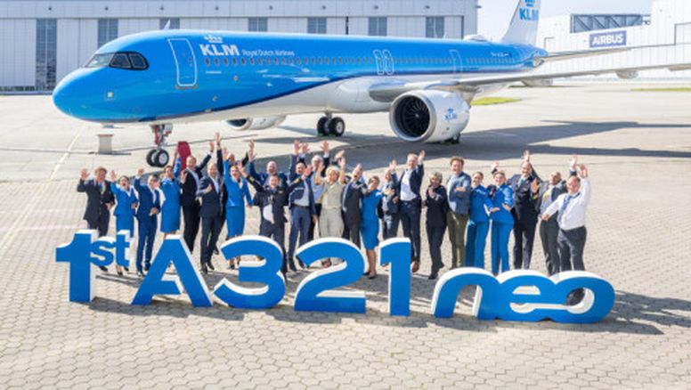 KLM celebra la incorporación del primer Airbus A321neo a su flota.