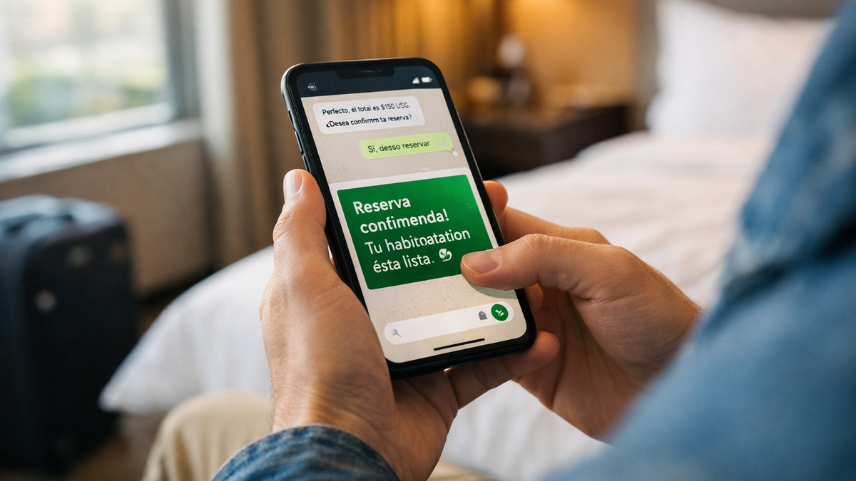 Inteligencia artificial en hoteles: pagos por WhatsApp elevan la conversión al 40% y fortalecen la venta directa.