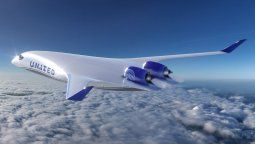 Render del Z4 de JetZero, con los colores de United Airlines.