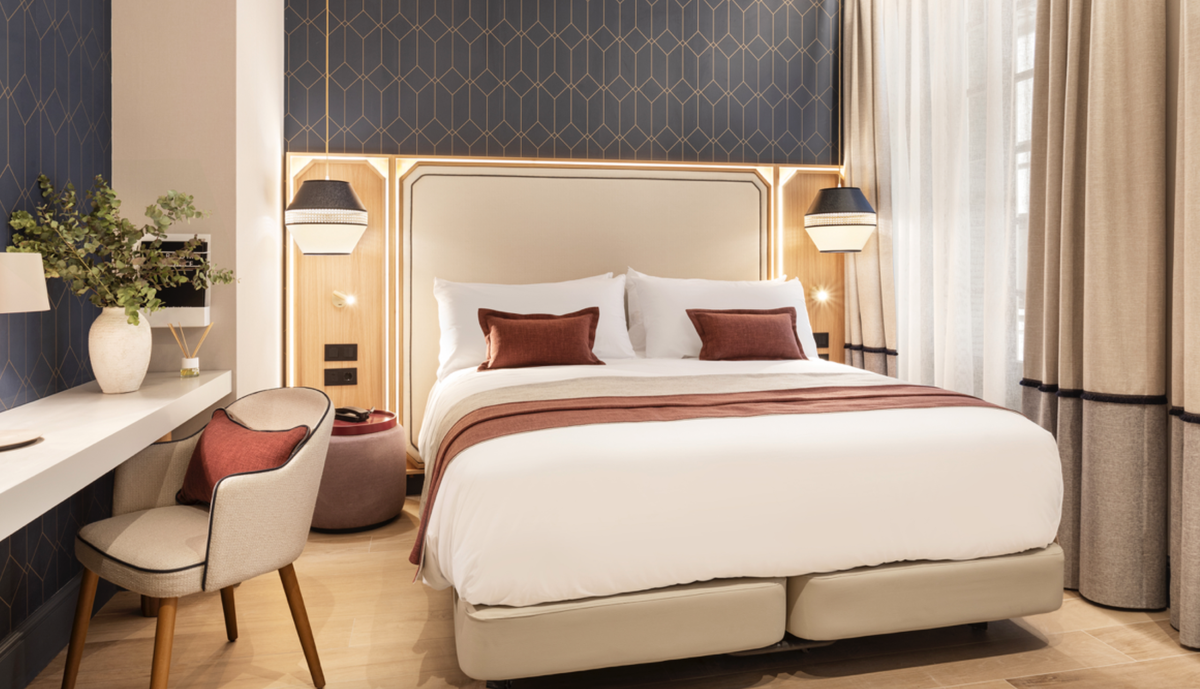 Una de las habitaciones del Catalonia Hotels Málaga (Andalucía).