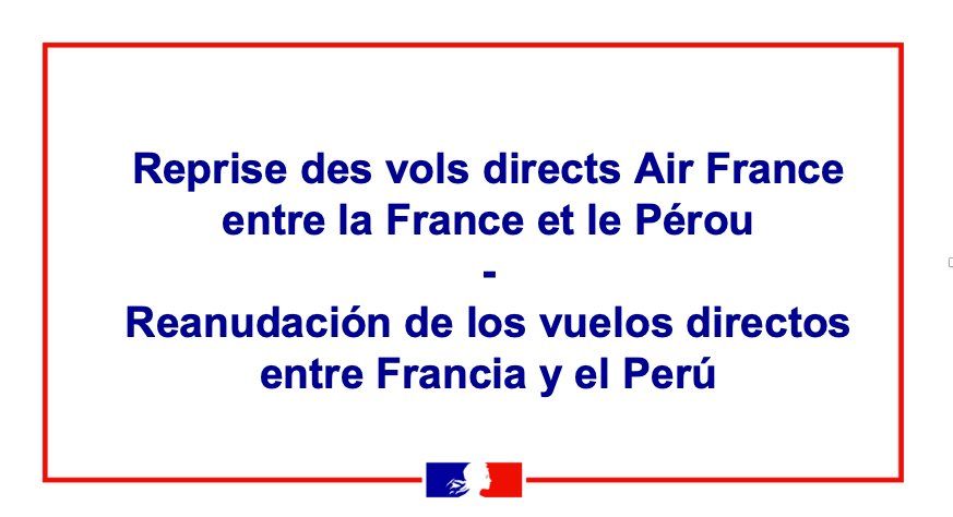 El 31 de marzo, Air France reanuda los vuelos entre Perú y Francia, la embajada francesa recordó que las restricciones para ingresar al país siguen vigentes.