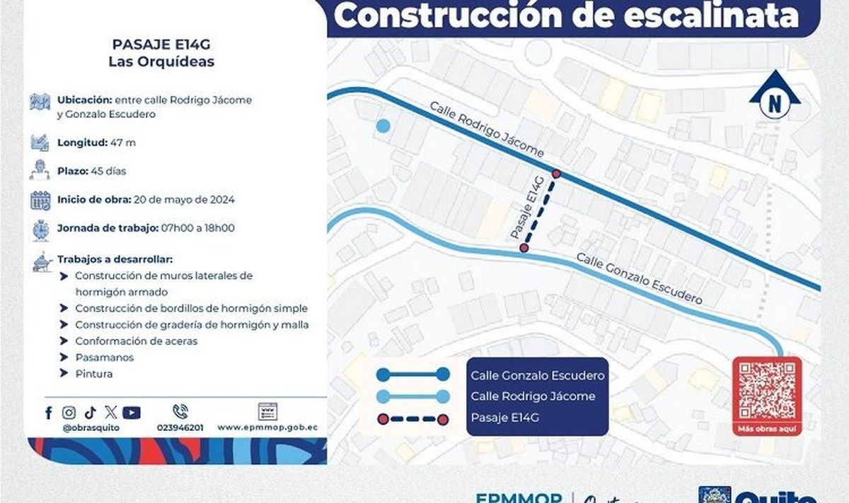 La construcción de las escalinatas en el barrio Orquídeas en el cantón Quito, da inicio y beneficiará a más de 300 transeuntes. - Ladevi Medios y Soluciones La construcción de las escalinatas en el barrio Orquídeas en el cantón Quito, da inicio y beneficiará a más de 300 transeuntes.