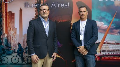Fernando Amer, director de Promoción Turística de Visit Buenos Aires; y Miguel Seoane, director deportivo en Maratón de Buenos Aires.