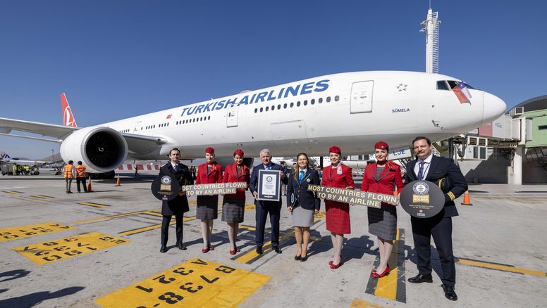 Turkish Airlines recibe Guinness World Records por volar a más de 130 países.