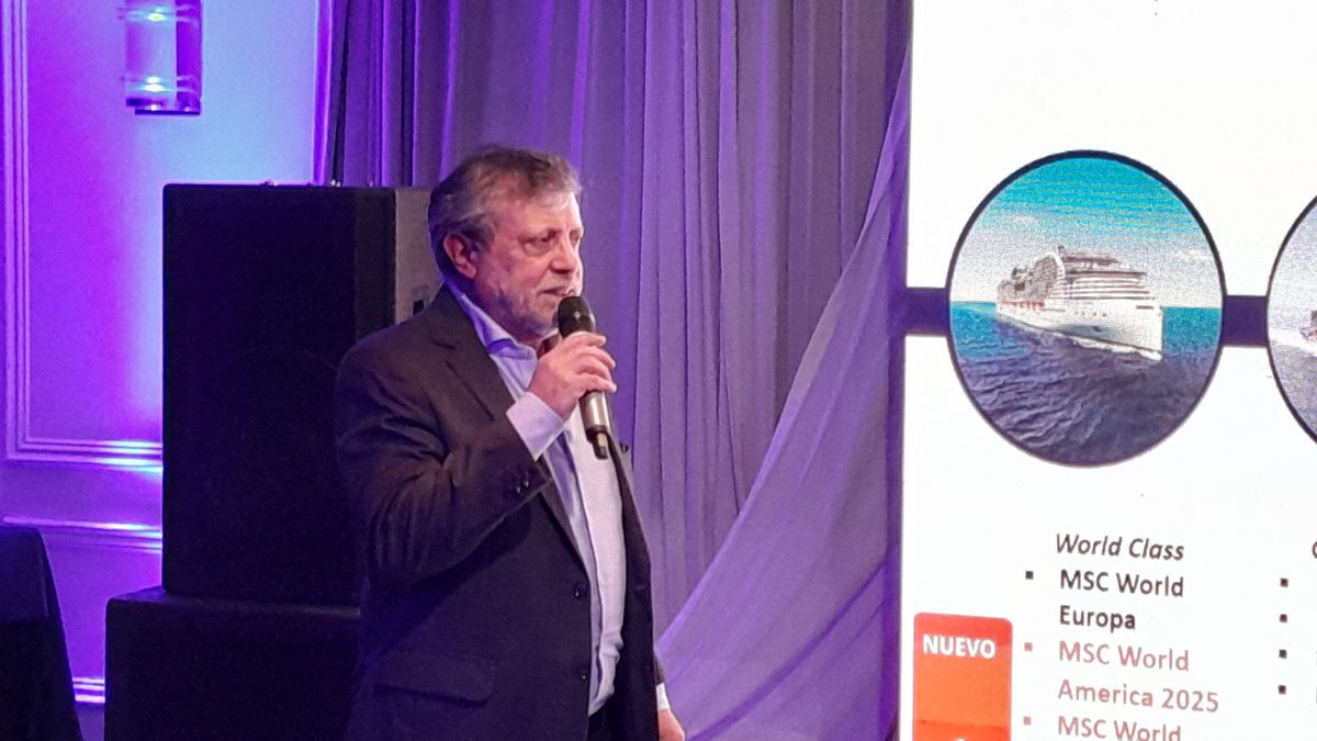 Pablo Laudonia durante la presentación de MSC Cruceros.