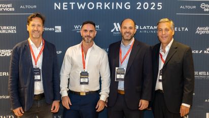 Travel Services: Federico Rovida, gerente comercial; Javier Delledonne, gerente corporativo; Pablo Aperio, CEO; e Ignacio Aguilar, presidente.&nbsp;