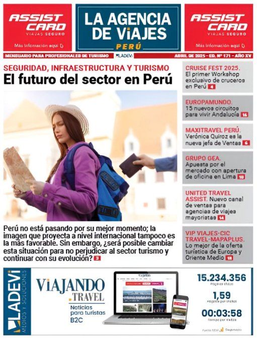 Portada de la Revista La Agencia de Viajes Perú de abril 2025. - Ladevi Medios y Soluciones Portada de la Revista La Agencia de Viajes Perú de abril 2025.