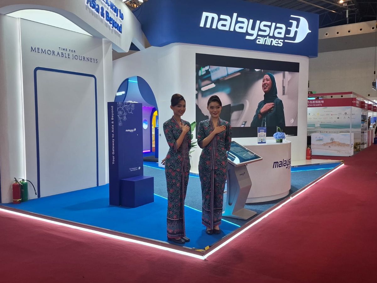 Stand de Malaysia Airlines en ITB China 2026.