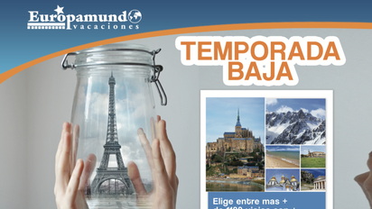 Cartel promocional de las operativas de Europamundo en temporada baja.