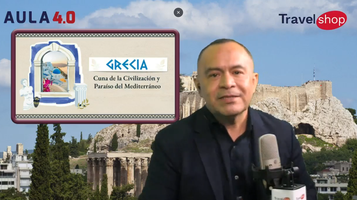 Miguel Galicia encabezó el espacio Aula 4.0 de Operadora Travel Shop para destacar la oferta de Grecia.