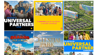 Universal Destinations & Experiences: nuevo perfil de Instagram para agencias de viajes