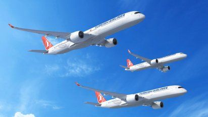 Render con los aviones de Airbus que conforman el pedido de Turkish Airlines. Render con los aviones de Airbus que conforman el pedido de Turkish Airlines.