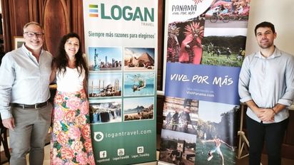 Sergio Daniel Napoli, ejecutivo de Ventas & Copa Vacations Leader para Argentina; María del Mar Córdoba, ejecutiva de Cuentas de Logan Travel; Alan Basler, representante de la Oficina de Turismo de Panamá.