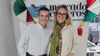 Mercado Cruceros concretó una alianza con Scenic Group, con la presencia de Gustavo Yacobucci y Sabrina Nogueira.
