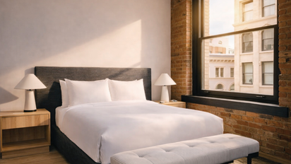 Una de las habitaciones del Eurostars Old Montreal Suites & Apartments 4 estrellas.