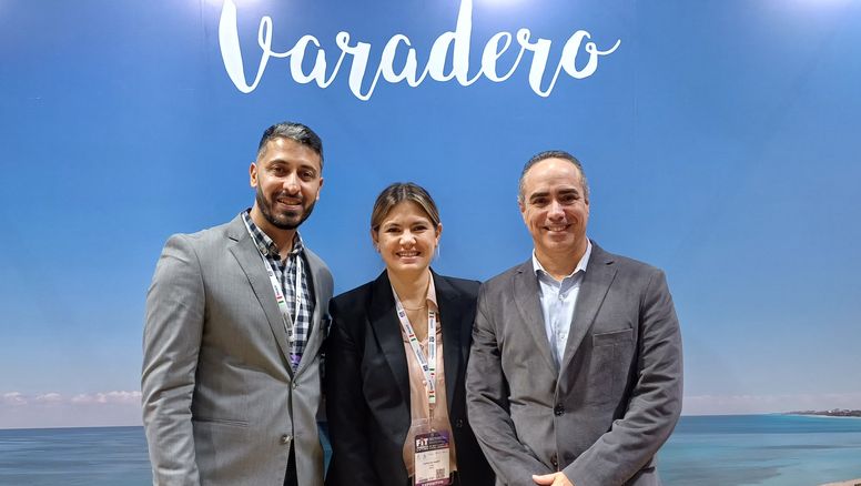 Meliá Cuba en FIT 2023: Lucas Sebastían Gamboa, María Carolina Martí y Omar Cisneros Fuentes.