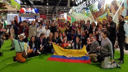 La delegación colombiana durante la Fitur 2020.