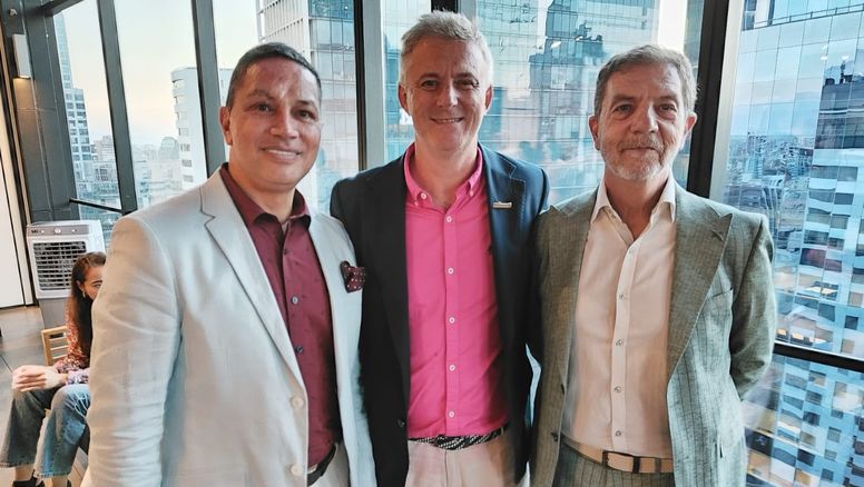 Gustavo Tascón, gerente comercial de Andes Reps; Lucas Ozuna, director comercial para Latinoamérica de Europamundo; y Rafael Carrara, gerente general de Andes Reps.&nbsp;