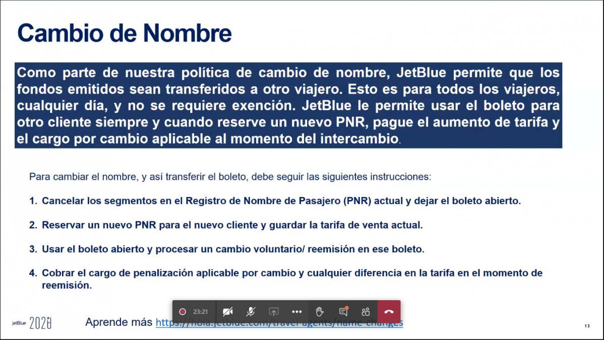 Políticas de Jetblue durante webinar Fort Lauderdale: Protocolos de seguridad durante el vuelo y en destino