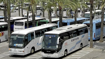 Autobuses dedicados al transporte discrecional en Baleares.