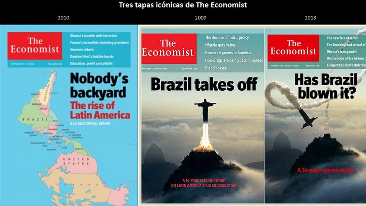 Tres portadas de The Economist que ilustran el cambio de percepción sobre Latinoamérica.