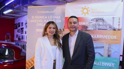 Johana Pardo Suárez, Account Manager de Aviareps Colombia&nbsp;y Fredy Ordóñez, director de Mayoreo de Viva Vacations.