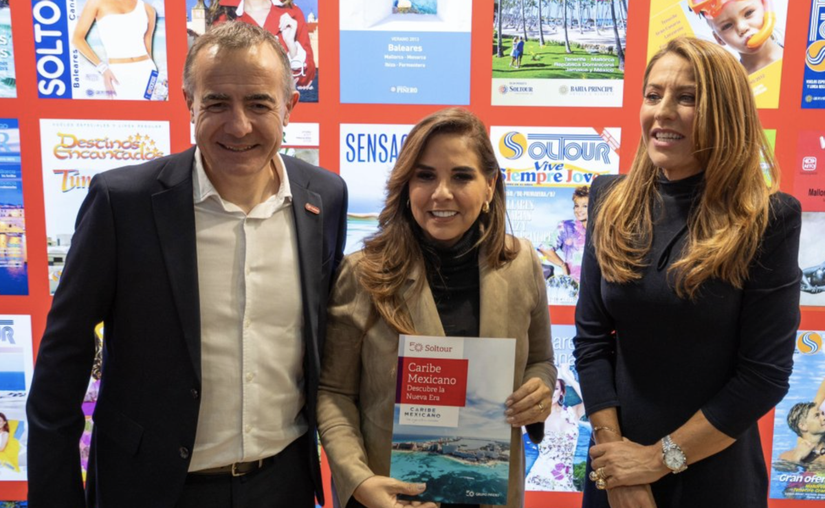 Tomeu Bennasar, CEO de Soltour; Mara Lezama, Gobernadora del Estado de Quintana Roo y Encarna Pinero, CEO global del grupo