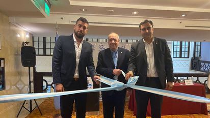 Lucas Delfino, Mario Ijelman y Gustavo Hani, en la inauguración del ECTU.