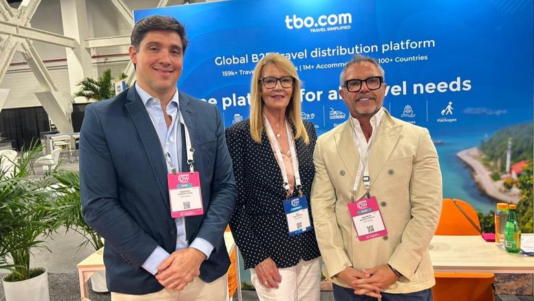 TBO Holidays: Rodrigo Sienra, Country Manager Brasil; Ana Vainstein, vicepresidenta de Ventas para América; y Mauricio Peralta, Regional Associate Director.&nbsp;