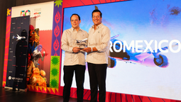 Aeroméxico lanzó el Stopover en Ciudad de México y más novedades en el marco del Tianguis Turístico México 2026, de la mano de Rodrigo Sandoval, vicepresidente de Lealtad; y Giancarlo Mulinelli, vicepresidente senior de Ventas Globales.