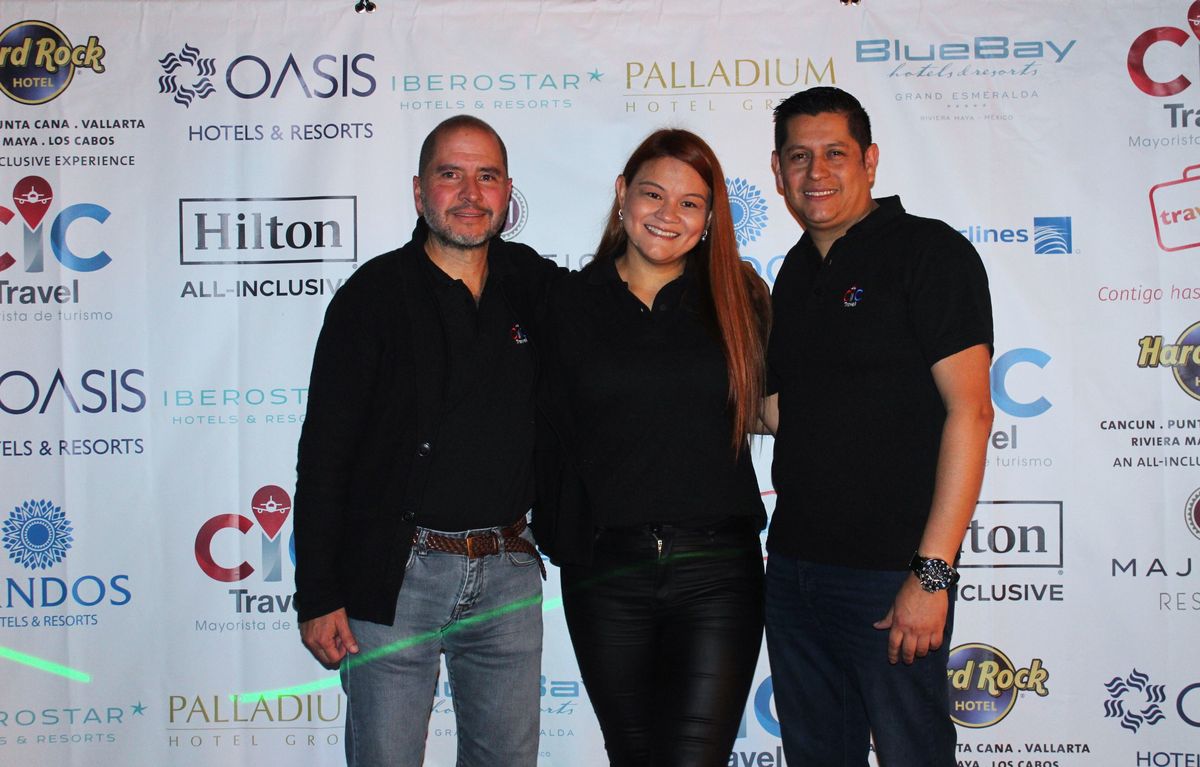 Mauricio Osuna, codirector de CIC Travel, Marisol Barrera, gerente de productos CIC Travel y Andrés Bohórquez, director comercial de CIC Travel oficina Bogotá.