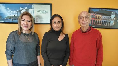 Mónica Parada, Cristina Pastore y René Jablonka; del equipo de Turisclub.