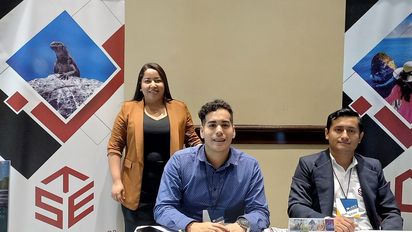 Parte del equipo comercial Tour & Services Ecuador, incluidos Melanie Zapata y Necker Villalba.&nbsp;