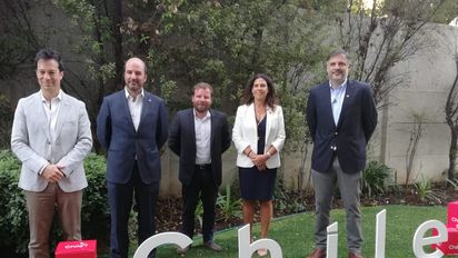 Lucas Palacios, ministro de Economía, Fomento y Turismo; Bruno Trisotti, gerente general de Sercotec; Andrea Wolleter, directora nacional de Sernatur; y José Luis Uriarte, subsecretario de Turismo.